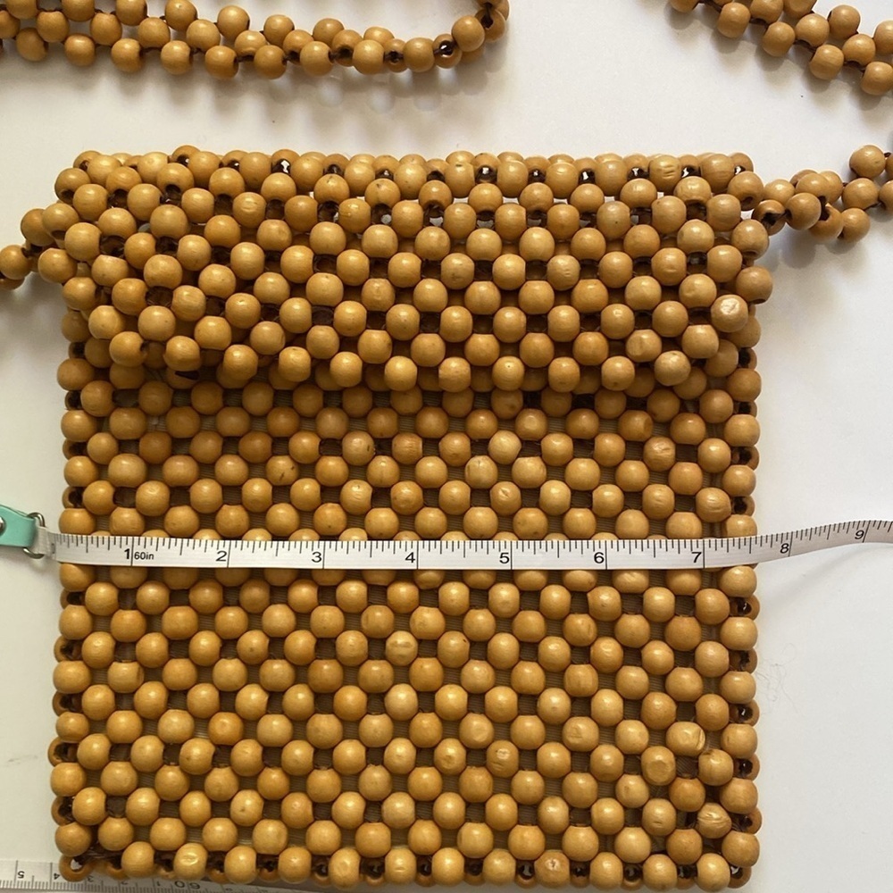 Vintage Beaded Wooden Purse Zipper No Brand - Picture 7 of 9